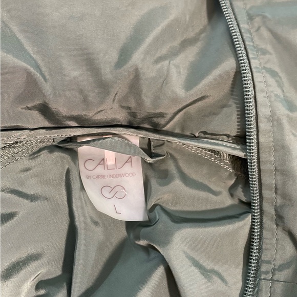 CALIA by Carrie Underwood Woven Ruched Olive Jacket (L / Large) - Picture 4 of 5